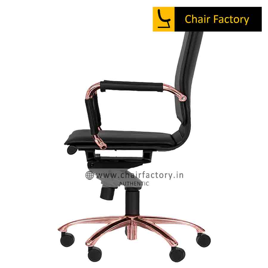 James Double Cushion Rose Gold Mid  Back Conference Room Chairs